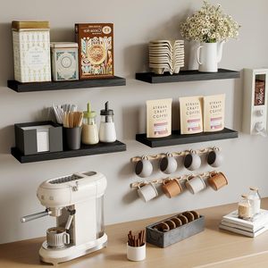 Modern Floating Shelves Wooden Wall <strong>Racks</strong> Heavy Duty Large Capacity Storage for <strong>Kitchen</strong> Bathroom <strong>Spice</strong> Tools - Product Image 5