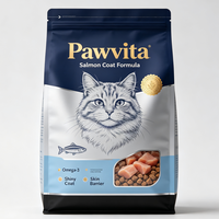 Sachet d'emballage alimentaire refermable de 1 kg en PE gaufré laminé de qualité alimentaire avec fenêtre, pour aliments pour animaux de compagnie