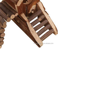 Maison de hamster Animal en bois rustique avec porte étui pour animaux de compagnie en bois avec fenêtre Hamster maison de <span class=keywords><strong>lapin</strong></span> en bois - Product Image 4