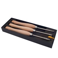 Jeu de 3 ciseaux à pointe en carbure M2 HSS de haute qualité avec manche en bois