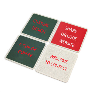 Square Absorbent Paper Cup Coaster/ Coffee Drink Paper Mat,Design Cardboard Paper Beer Coaster