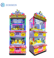Máquina expendedora de garras apilable de doble capa para 4 jugadores Zormen Source Factory, con luz RGB de mapache, ideal para fiestas y carnavales.