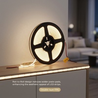 Bande LED COB ultra-dense 480 LED/m, enroulable, DC12V DC24V, PCB 8mm, flexible, sans points, blanc, éclairage parfait