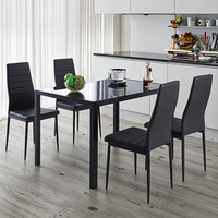 Nouvelle table à manger en verre trempé moderne et écologique avec chaises, ensemble de meubles pour la maison, petit appartement, hôtel, rectangulaire, 6 places
