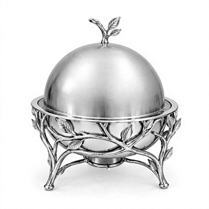 Plat chauffant rond en acier inoxydable pour buffets, restaurants, hôtels, traiteurs, événements, fêtes, mariages et usage professionnel - Product Image 1