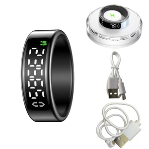 Anillo Inteligente de Acero Inoxidable 2026 5ATM IP68 con Control por Aplicación IOS, Monitor de Salud y Ejercicio, Monitor de Sueño y SpO2, Pantalla LED - Product Image 3