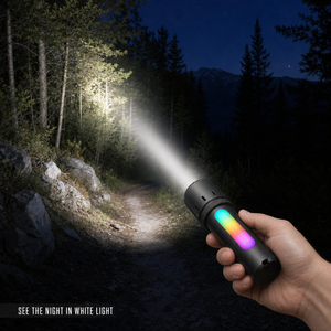 Lampe torche laser blanche 10W 900LM tricolore rechargeable 3600mAh en aluminium IP65 étanche pour camping et éclairage d'urgence - Product Image 3