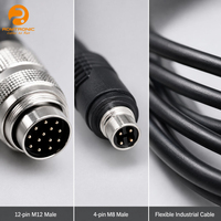 Konektor Sirkular Mini Industrial IP67 M12 Y Splitter Loom 1 Male 5 Female, Tembaga OFC PVC Anti-Bengkok, Sinyal Multi-Sensor