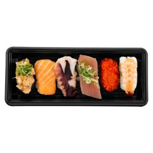 Bandeja de sushi negra desechable versátil de alta calidad con diseño japonés de tapa transparente para uso alimentario del proveedor de Taiwán - Product Image 5