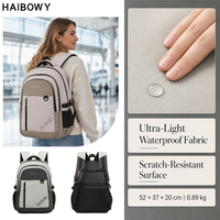 Sac à dos HAIBOWY personnalisé grande capacité pour femme, idéal pour les voyages, le bureau, l'école, résistant à l'eau, sac à dos pour ordinateur portable homme, imperméable