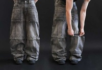 Jean cargo droit en denim pour homme, personnalisé, haute qualité, délavé, style urbain, léger pour l'été