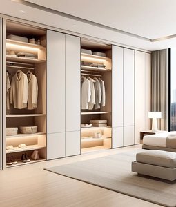Garde-robe de gymnastique verrouillable avec cintres tiroirs Durable gain de place en bois moderne chambre à coucher meubles de rangement pour bureau maison - Product Image 4