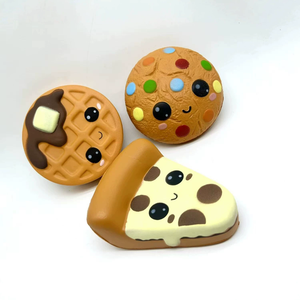 Pu Slow <b>Rebound</b> Sandwich Cookie Pizza Waffle Squishy Anti-Stress Sensory Fidget Toy Bread Simulation Food Model QF Unisex - Product Image 2
