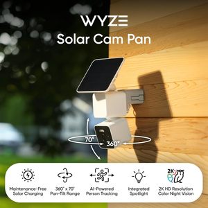 Solar Cam Pan 4 Pack Flagship Model Security <b>Cameras</b> <b>Wireless</b> <b>Outdoor</b> 2K 360 Pan-Tilt Battery Powered 2.4GHz Wi-Fi Home WYZESCPW - Product Image 1