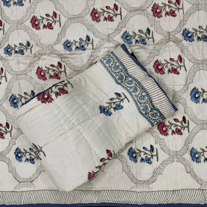 Edredón de algodón orgánico 100% estilo Jaipuri hecho edredón de algodón orgánico hecho en India producto suave y cómodo - Product Image 1