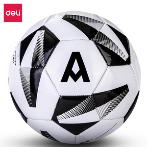 Deli Soccer Ball Size 5 PVC Black White For Kids School Use Durable Wear Resistant - Product Image 1