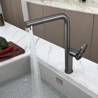 Robinet de cuisine moderne en laiton, extractible, anti-éclaboussures, chaud et froid, pressurisé, lavabo, évier, extensible, poignée unique, usage domestique