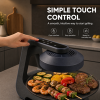 Grill électrique sans fumée Premium 360 °   Barbecue rotatif pour les fêtes à domicile et les dîners en famille