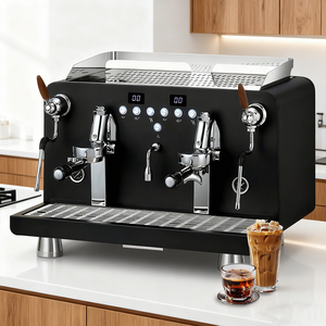 Machine à café expresso automatique industrielle commerciale à double tête en acier inoxydable, semi-automatique pour café - Product Image 1