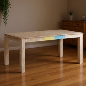 Table à manger rectangulaire en bois de manguier massif, 6 places, design moderne, meubles pour la maison - Product Image 2