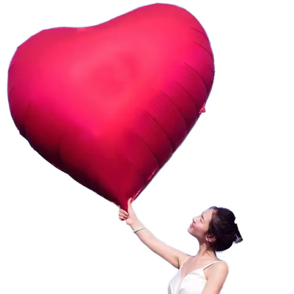 بالونات بالونية حمراء 63 بوصة على شكل قلب بالونات من القصدير لتزيين حفلات عيد الحب بالونات على شكل قلب