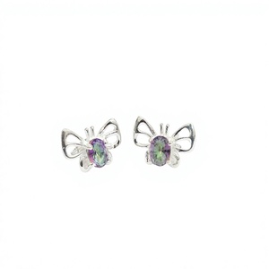 Pendientes de Mariposa con Topacio Místico Natural para Mujer, en Plata de Ley 925, Colección de Joyería Hecha a Mano JAIPUR SILVER - Product Image 2
