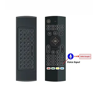 Popular MX3 Smart Voice Remote Control IR Learning 2.4G Wireless One Hand Mechanical Keyboard Backlight MX3 Air Mouse
