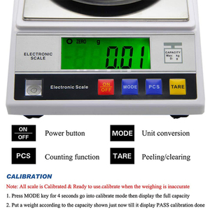 जम्मू एवं आर उच्च सटीक HBM सेंसर 300g <span class=keywords><strong>600g</strong></span> 1000g 2000g <span class=keywords><strong>0.01g</strong></span> संकल्प वैज्ञानिक पैमाने लैब विश्लेषणात्मक इलेक्ट्रॉनिक संतुलन - Product Image 5