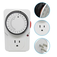Interruptor Temporizador Mecánico con Certificación ETL Regulado por la FDA, Tipo Perilla, Enchufe Temporizado de 6-24 Horas, Tiempo Fijo para Acuarios y Luces de Plantas