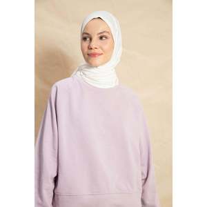 ผ้าคลุมฮิญาบผ้าฝ้ายสีเอครู สีพื้น ป้องกันแสงแดด UPF50+ ทรงหลวม สวมใส่สบาย สไตล์ตะวันออกกลาง แขนยาว ผ้าฝ้าย 100% - Product Image 3