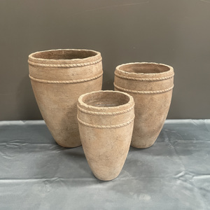 Macetas modernas vintage de fibrocemento con orificio de drenaje para jardín, macetas para flores de exterior/interior, decoración. - Product Image 2