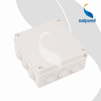 Boîtier électronique SAIPWELL 150X150X70MM IP55 ABS monophasé 220VAC pour câbles, boîtier de projet électronique, certifié CE ROHS -40°C à +80°C