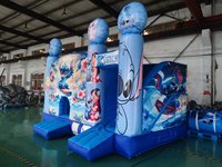 Château Gonflable Chaud Lilo et Stitch Combo Glissade et Sauteur Gonflable Maison de Rebond pour Enfants