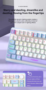 Wired Gaming E-Sports Co-Branded Gasket-Mount Tri-Mode Waterproof Mechanical <b>Keyboard</b> <b>with</b> High-Aesthetic RGB Knob - Product Image 5