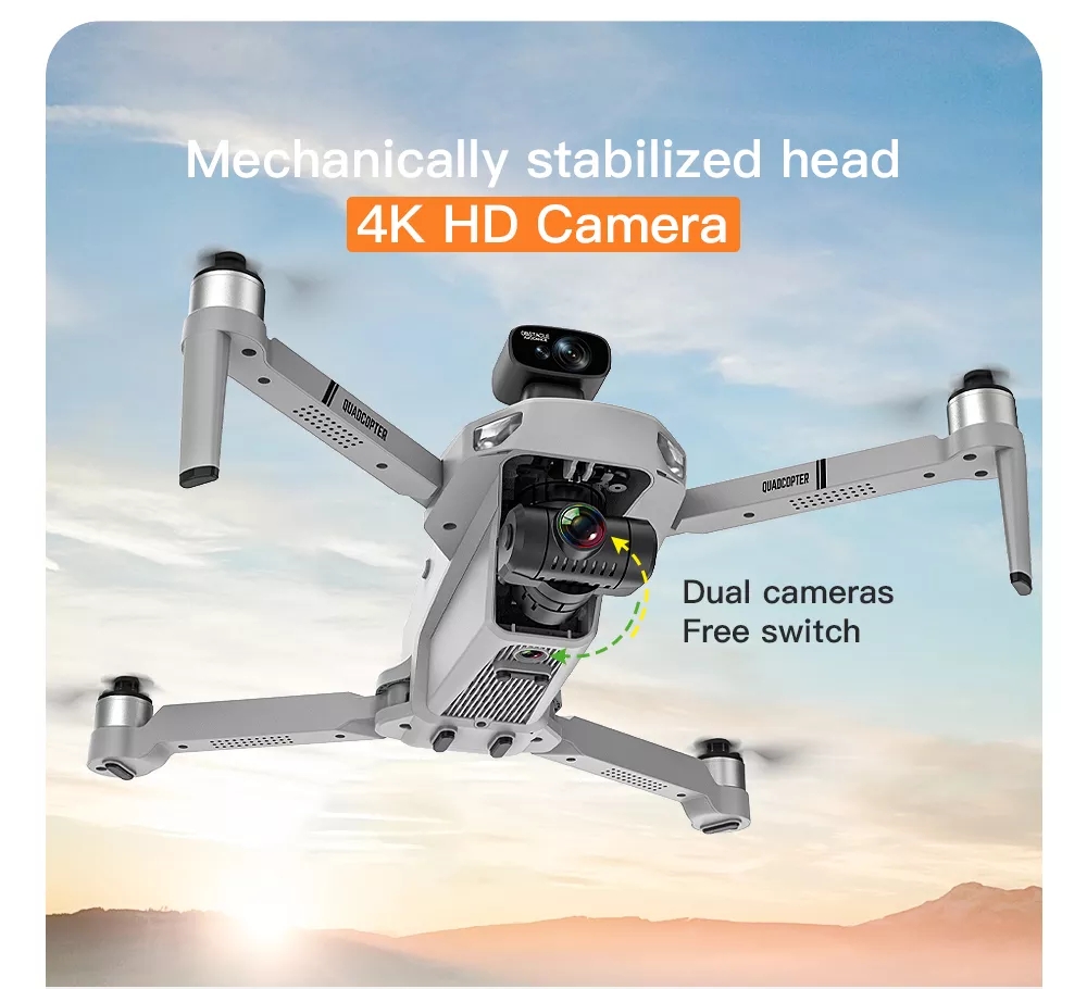 KF102 MAX Drone, Mechanically stabilized head 4K HD Camera Dual cameras Free switch wuarcopie