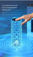 Lampe de table USB DC flexible en cristal romantique, à commande tactile, intensité réglable, rechargeable, CRI 90 élevé, télécommande pour pub et photographie
