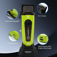 IPro Barber Haarschneidemaschine 11500RPM Bürstenloser Motor 5CR13 Klinge 2000mAh LED Typ-C Dock 8 Kämme Kabellose Schneidemaschine für Salon und Zuhause