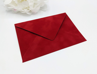 Enveloppes en velours rouge, enveloppes de mariage en velours A7 Euro Flap 5,25 x 7,25, enveloppes intérieures, enveloppes de luxe en velours rouge pour la Saint-Valentin