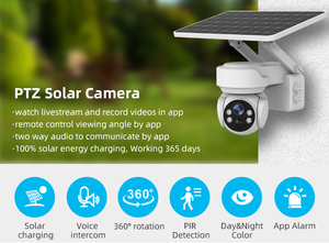 3MP Solar-Powered IP CCTV WiFi <strong>Camera</strong> 360 Degree PTZ Night Vision Cloud Access SD Card Storage <strong>Motion</strong> <strong>Detection</strong> Built-in Siren - Product Image 5
