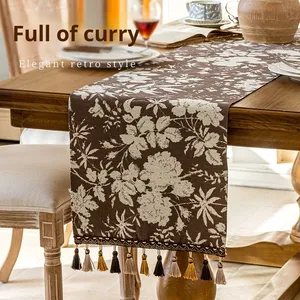 Runner Decorativo per Tavolo da Pranzo, Lungo e Stampato in Tessuto di Poliestere, Stile <span class=keywords><strong>Vintage</strong></span> Francese per Mobile TV e Tavolino da Caffè - Product Image 6