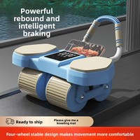 Riello CF-099 Smart Ab Wheel, Roue abdominale à quatre roues avec rappel automatique, Grand écran, Minuteur, Suspension intégrale, Pour bureau et usage familial, Hommes et Femmes