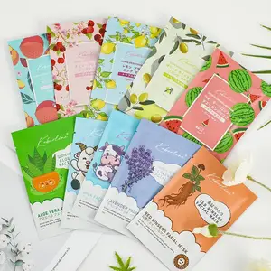 Best Selling Private Label Fruit Plant Face Mask 10 Flavors Facial Whitening Moisturizing Acne Anti-Aging Face Sheet Mask