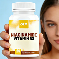 Capsules de Niacinamide Vitamine B3 Marque Blanche Sans OGM Sans Gluten Complément Alimentaire Adulte 60 Gélules