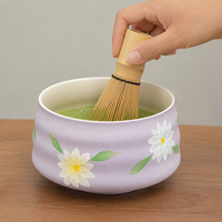 Bol à matcha en céramique avec logo personnalisé, moderne et écologique, Chawan avec des motifs mignons pour les débutants en matcha