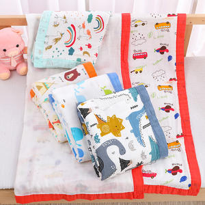 Couette pour enfants <span class=keywords><strong>en</strong></span> gaze quatre couches, vente <span class=keywords><strong>en</strong></span> gros, nouvelle couverture bébé à motif dessin animé, <span class=keywords><strong>en</strong></span> coton bambou 40s, imprimée, douce et absorbante, serviette de bain - Product Image 1