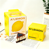Boîte à gâteau avec fenêtre transparente en PET, boîte en papier de qualité alimentaire avec logo personnalisé en relief par estampage à chaud pour gâteau, dessert, pâtisserie, biscuit, cadeau