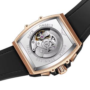 Nouvelle Montre Mécanique Automatique de Luxe pour Homme, Étanche, Bracelet en Cuir Carré, Style Affaires - Product Image 5