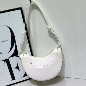 Sac Hobo pour femme en cuir PU de conception française, motif litchi texturé, sacoche de <span class=keywords><strong>selle</strong></span> avec bandoulière croissante à porter sous le bras - Product Image 4