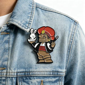 Pin de Solapa Esmaltado Personalizado de Pirata <span class=keywords><strong>Mago</strong></span> con Conejo Blanco, Insignia con Doble Cierre de Goma para Accesorio de Ropa - Product Image 5