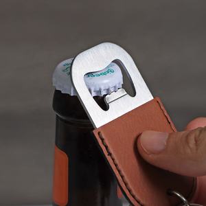 Regalos de Cuero para Padrinos de Boda, Abridor de Botellas de Cerveza Personalizado con Grabado Láser, Llavero de Cuero Sintético Grabable con Láser - Product Image 3